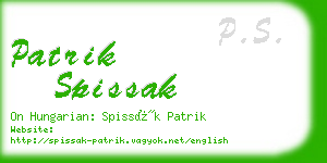 patrik spissak business card
